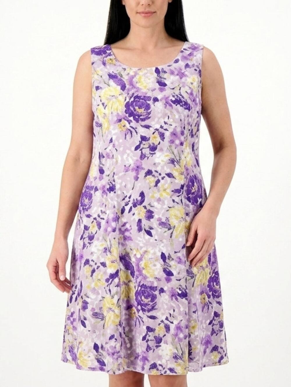 Perceptions Garment Knee Length Lace Floral Lined Dress Women Size 2X